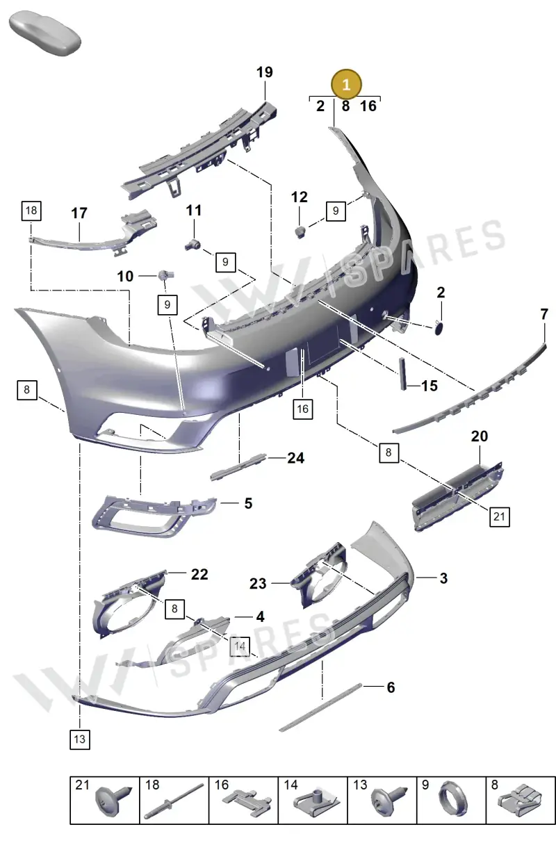992898014A — Porsche 911 (2020-2022) diagram p57802500, position 1