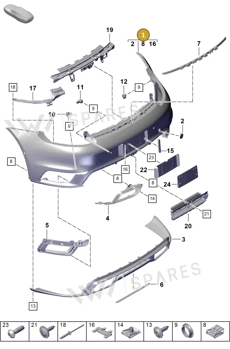 992898014C — Porsche 911 (2020-2022) diagram p57802500, position 1