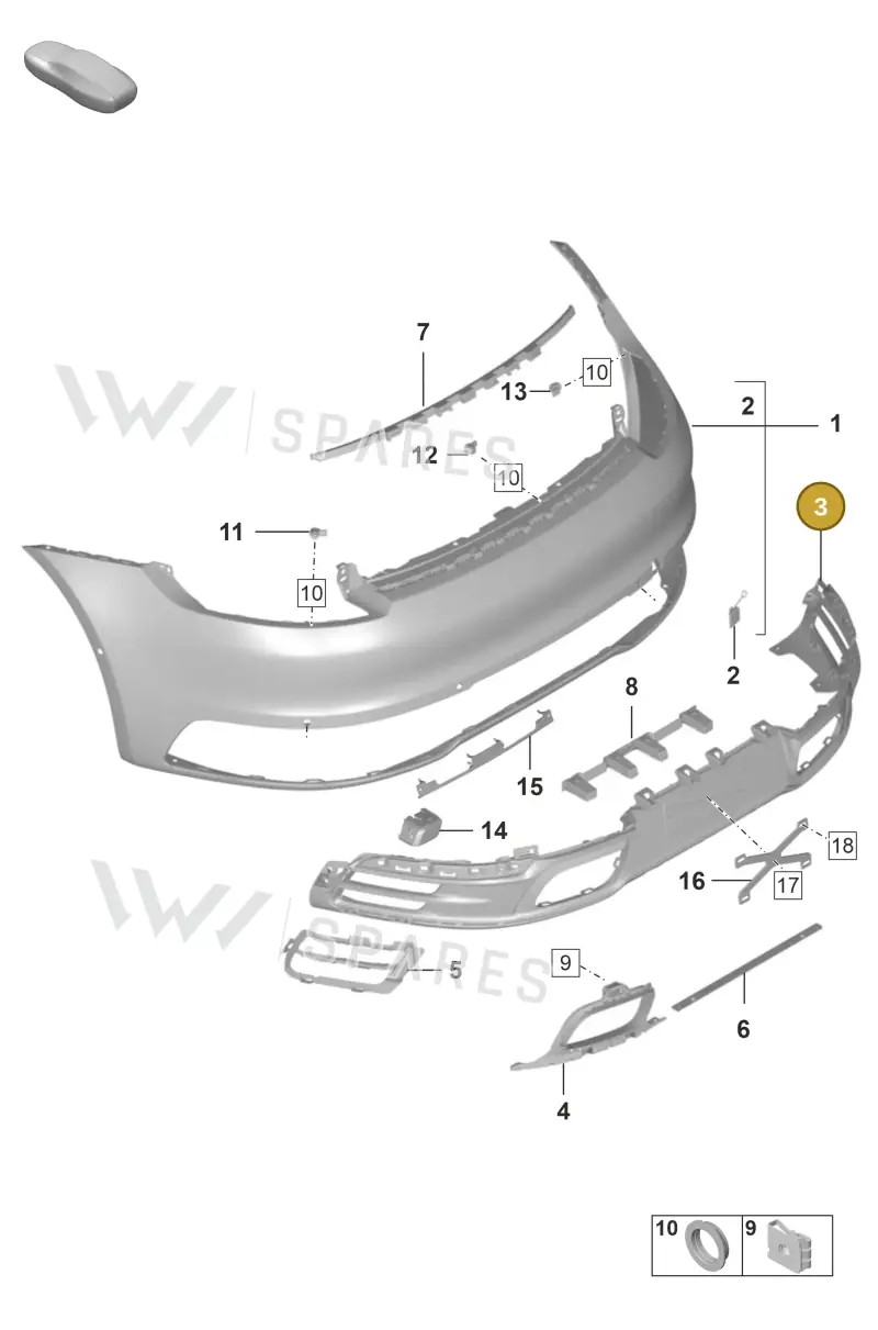 992898014N — Porsche 911 (2018-2024) diagram p53802500, position 3