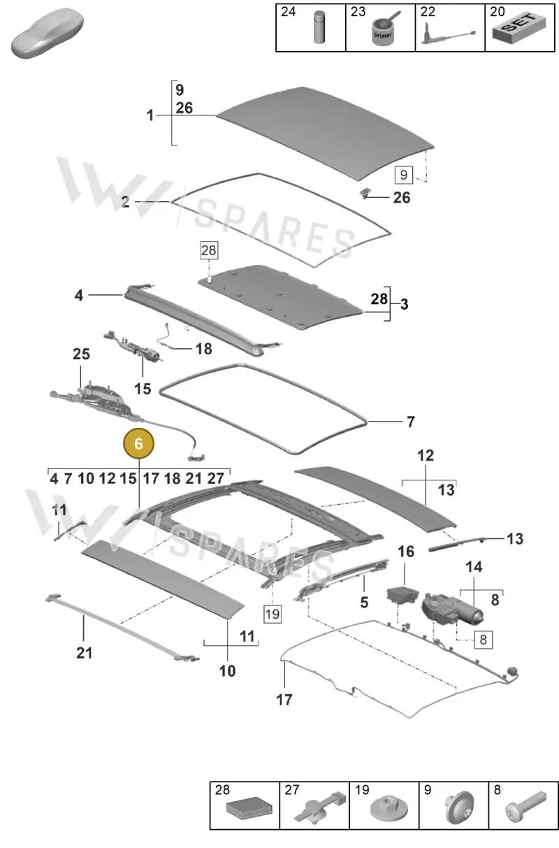 992898512D — Porsche 911 (2024-2025) diagram p53811000, position 6