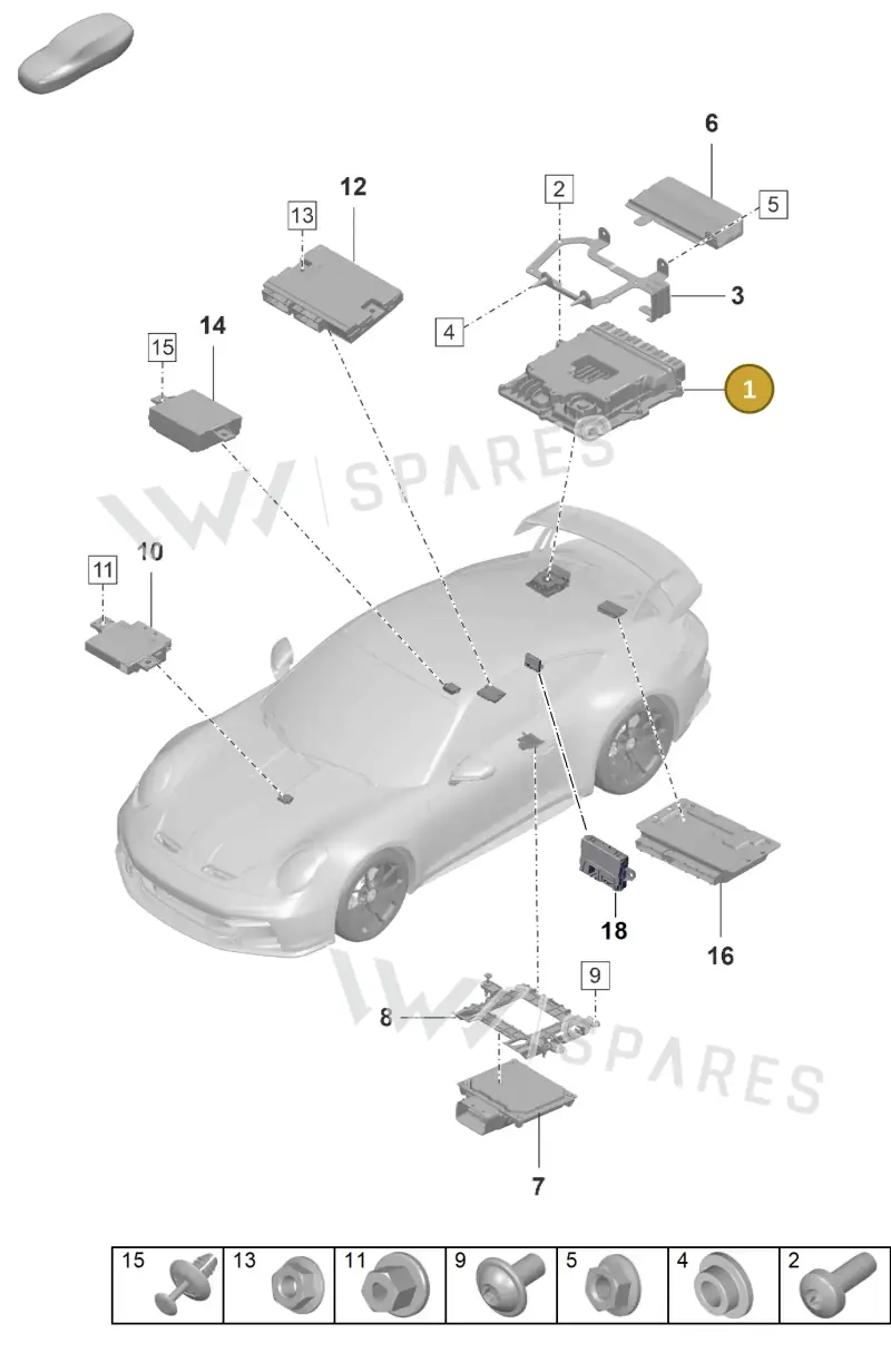 992906033B — Porsche 911 (2021-2022) diagram p59901030, position 1