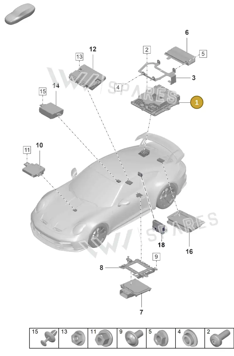 992906033 — Porsche 911 (2021-2022) diagram p59901030, position 1