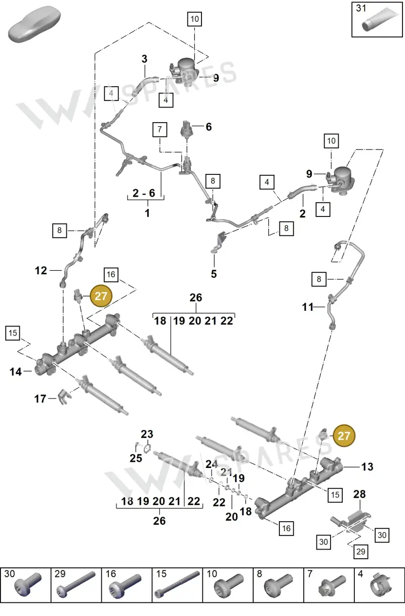 992906051B — Porsche 911 (2024-2025) diagram p63107050, position 27
