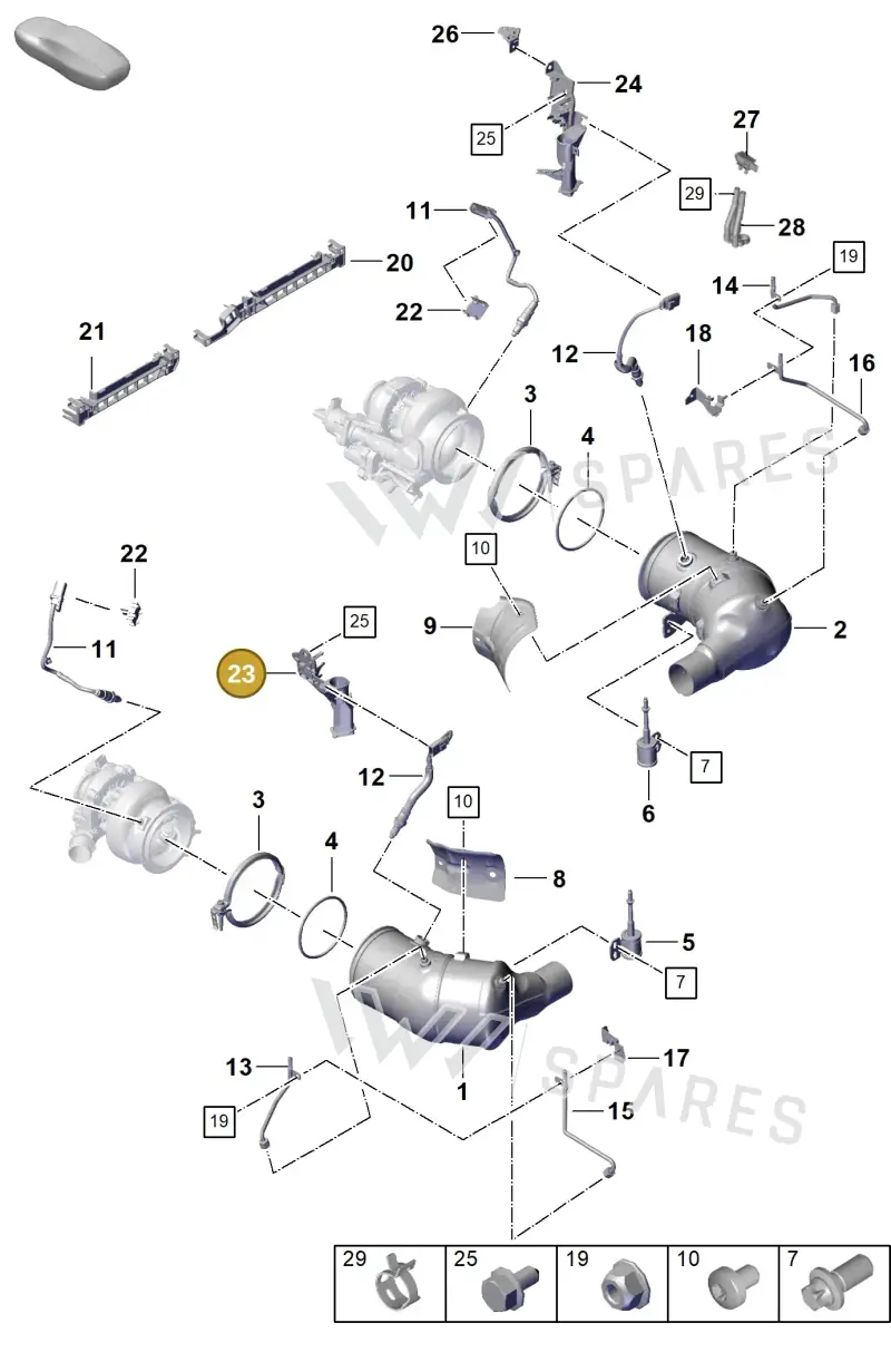 992906407D — Porsche 911 (2020-2022) diagram p57202200, position 23
