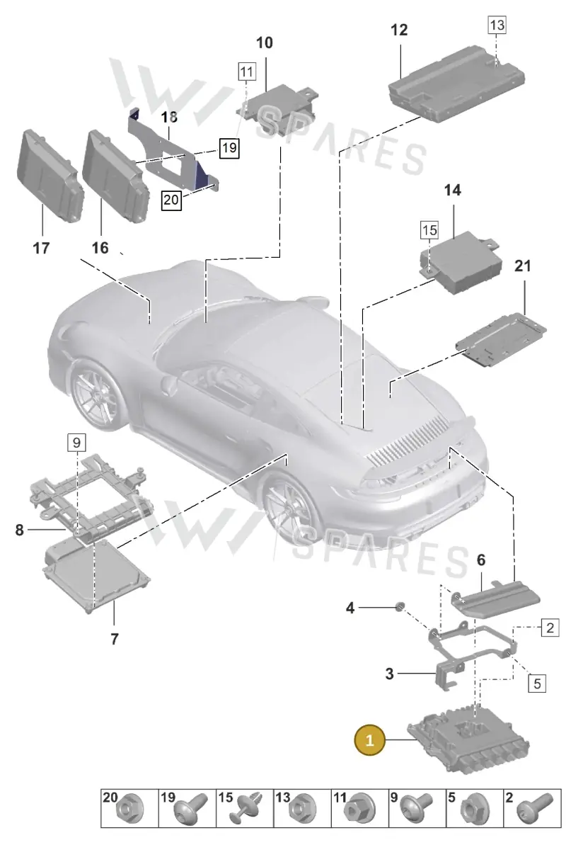 992907115 — Porsche 911 (2020-2022) diagram p57901030, position 1
