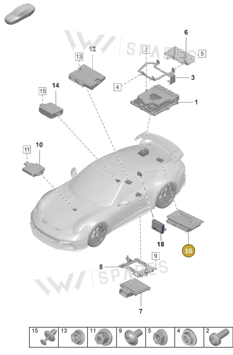 992907145H — Porsche 911 (2021-2022) diagram p59901030, position 16