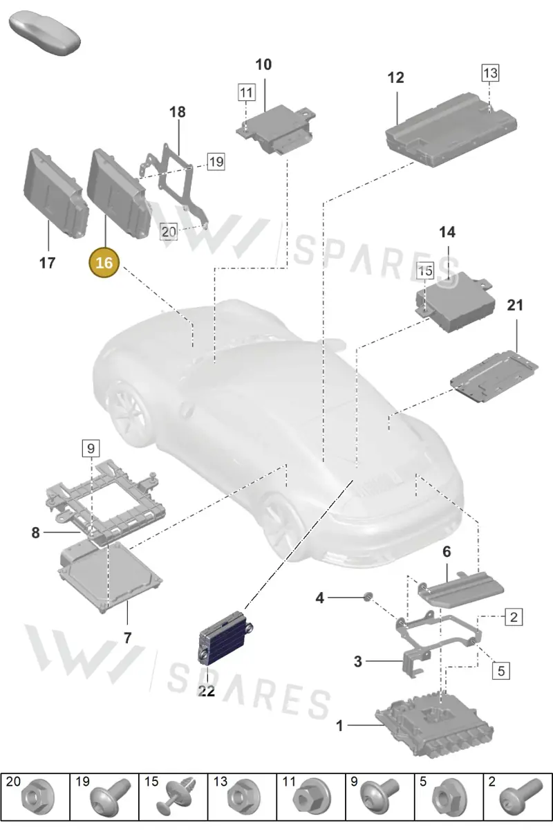 992907156AF — Porsche 911 (2018-2024) diagram p53901030, position 16