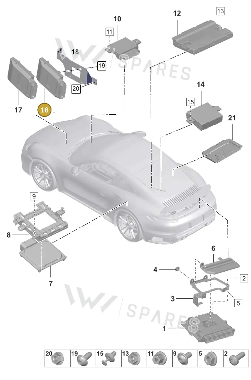 992907156AF — Porsche 911 (2020-2022) diagram p57901030, position 16
