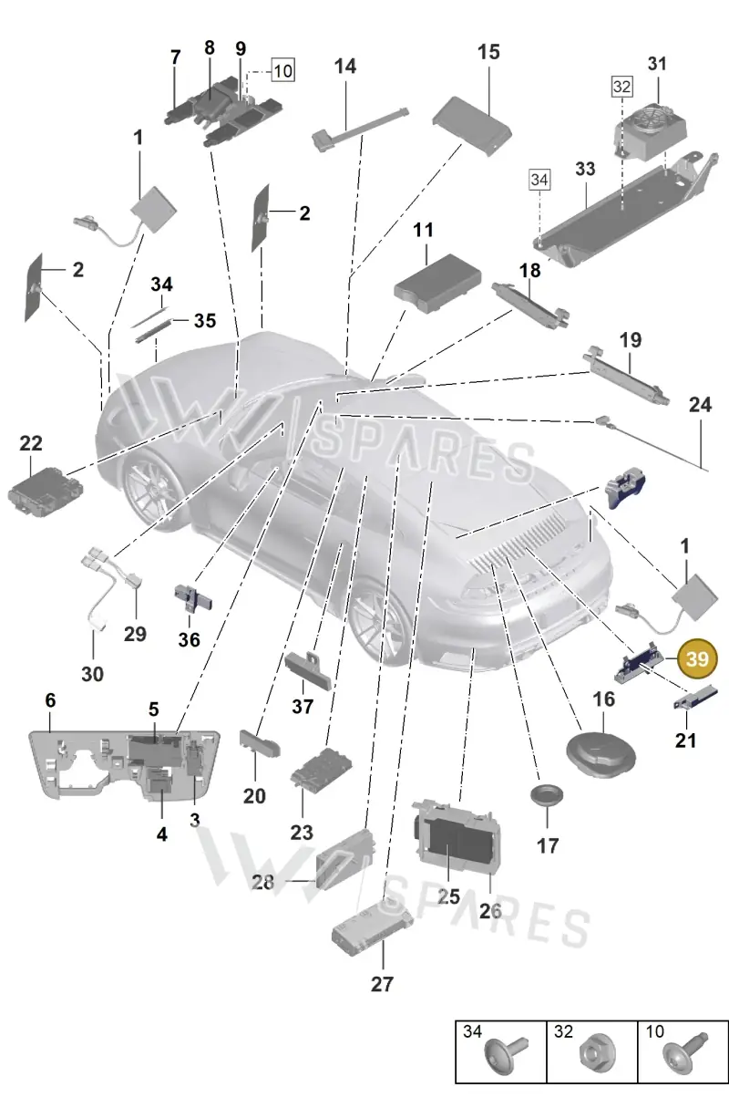 992907239C — Porsche 992 Sport Classic (2020-) diagram p57912000, position 39