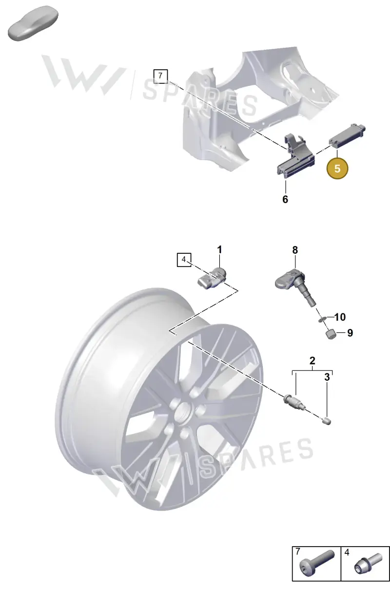 992907273D — Porsche Taycan Sport Turismo (2019-2024) diagram p56601500, position 5