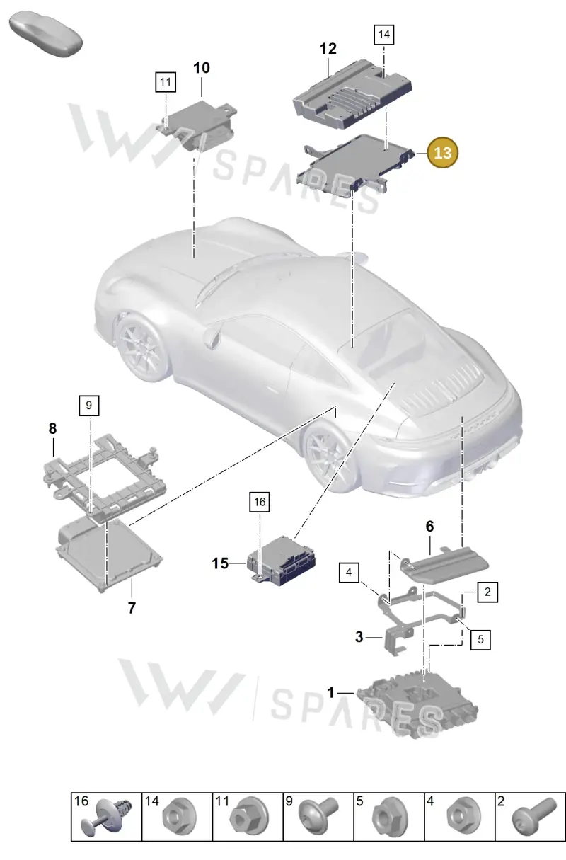 992907372 — Porsche 911 (2024-2025) diagram p63901000, position 13