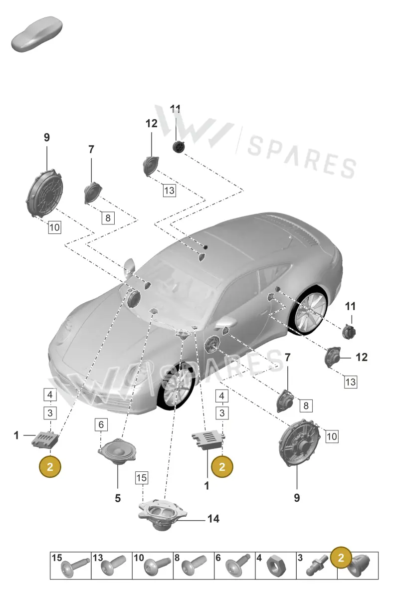992907435 — Porsche 911 (2018-2024) diagram p53911050, position 2