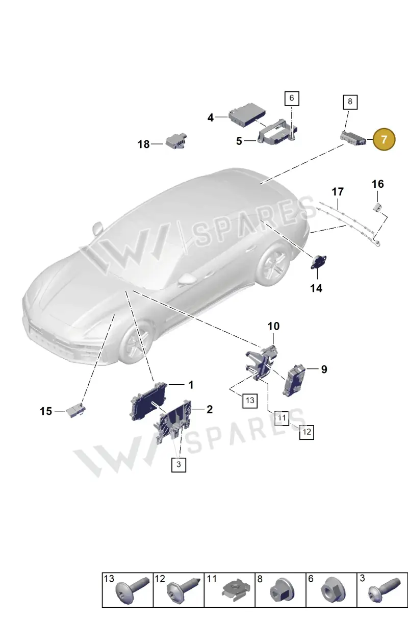 992907479T — Porsche Panamera (2023-2025) diagram p62901100, position 7