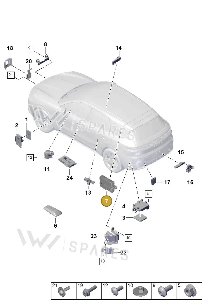 992907479T — Porsche Cayenne Coupe (2023-2023) diagram p60901300, position 7
