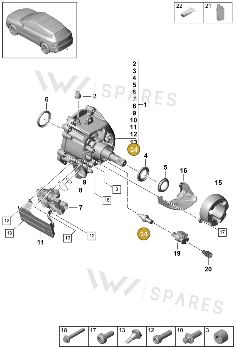 992907527A — Porsche Cayenne (2017-2023) diagram p51305000, position 14