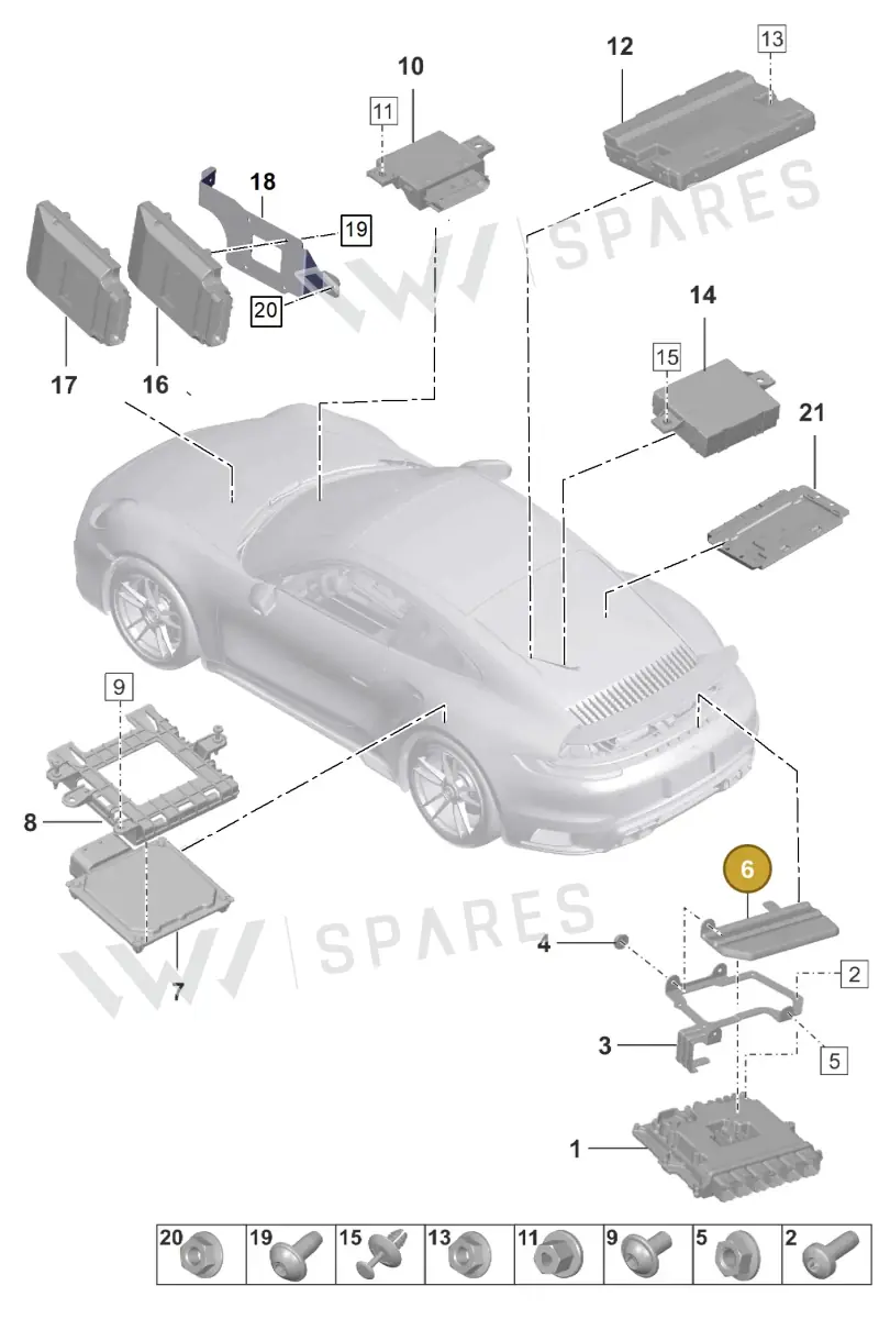 992907577 — Porsche 911 (2020-2022) diagram p57901030, position 6