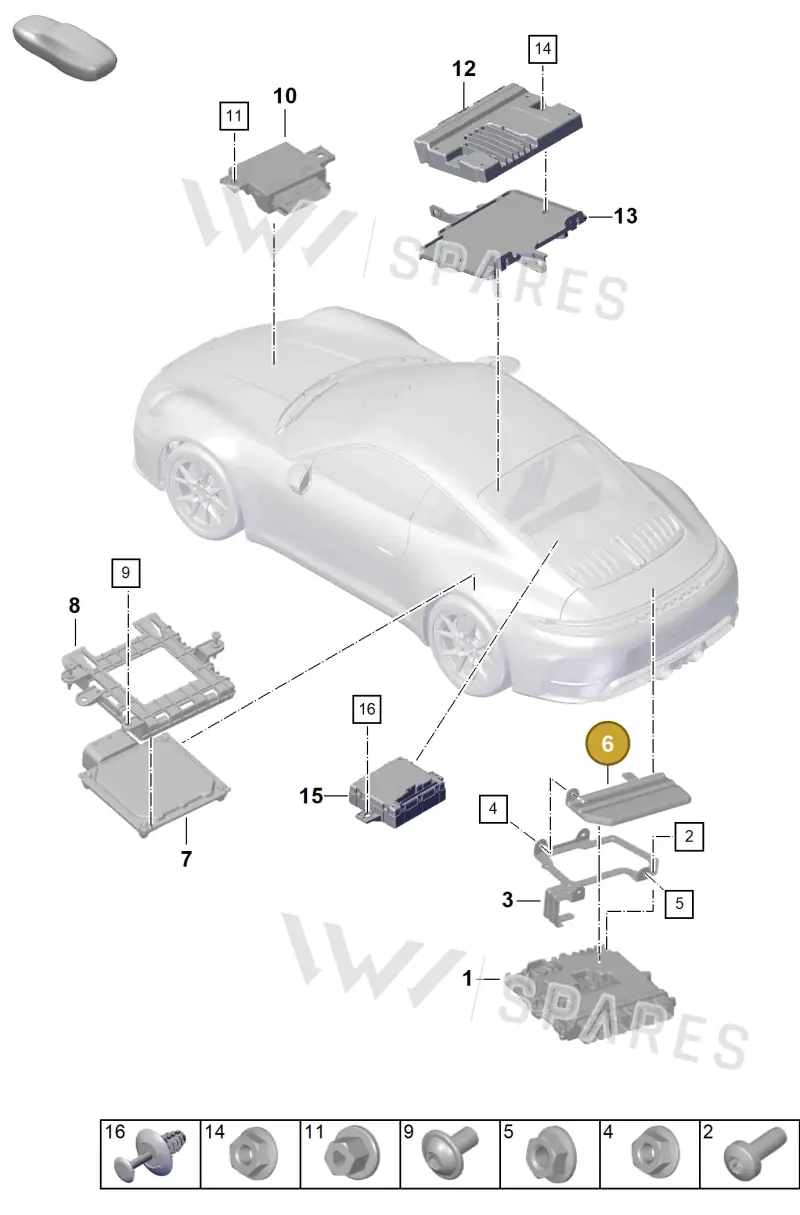 992907577A — Porsche 911 (2024-2025) diagram p63901000, position 6
