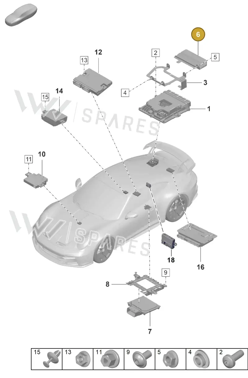 992907577 — Porsche 911 (2021-2022) diagram p59901030, position 6