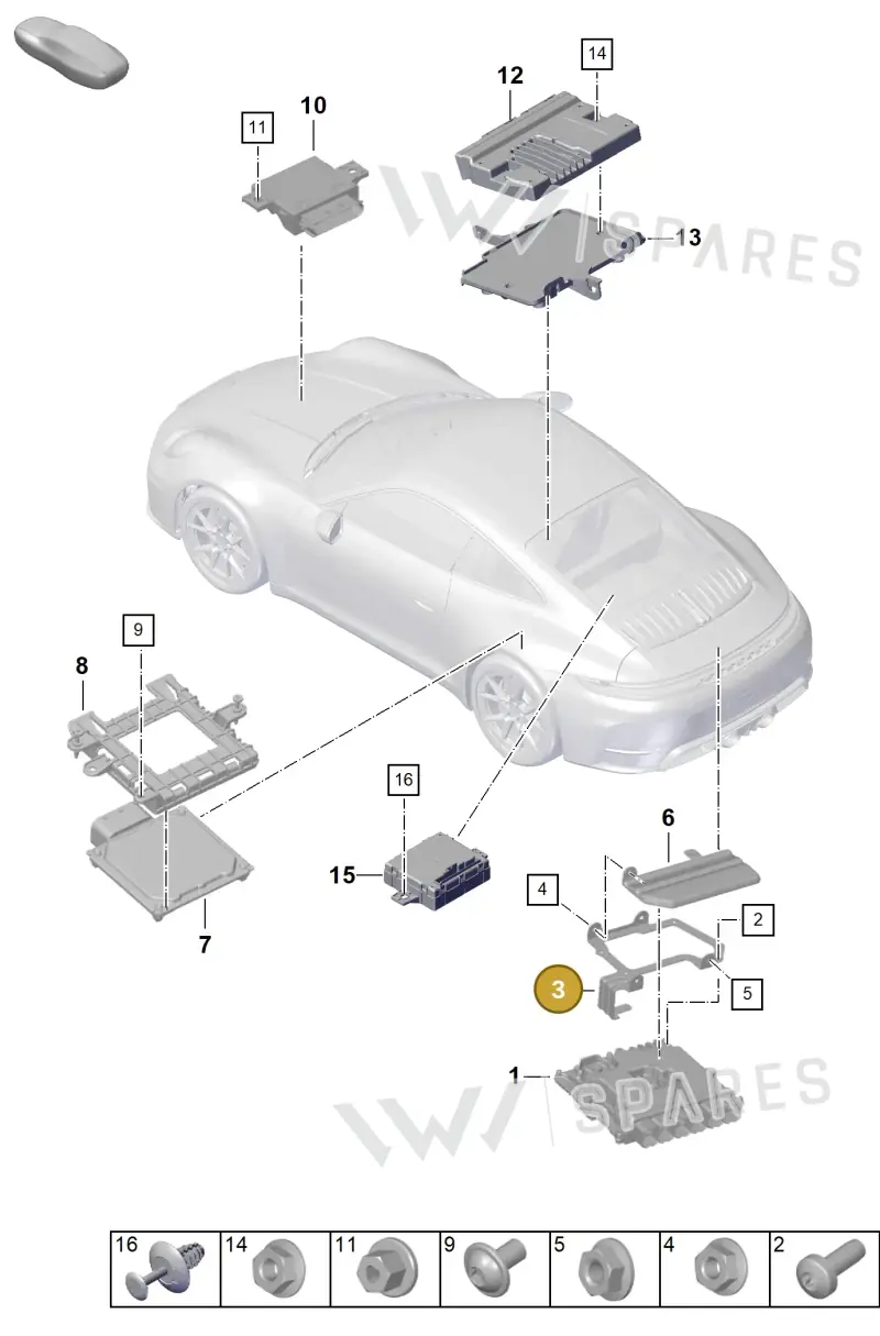 992907645B — Porsche 911 (2024-2025) diagram p63901000, position 3
