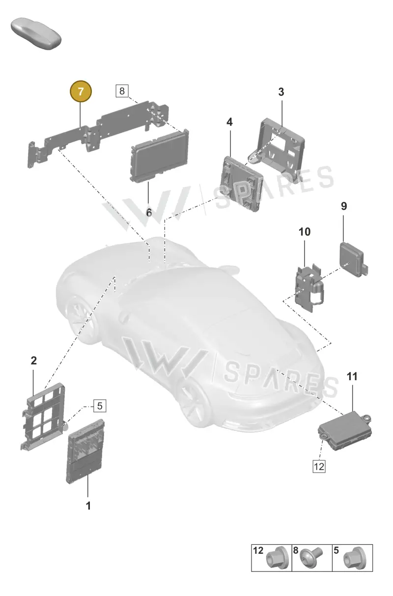 992907682A — Porsche 911 (2018-2024) diagram p53901040, position 7
