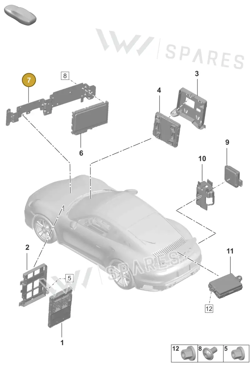 992907682A — Porsche 911 (2020-2022) diagram p57901040, position 7