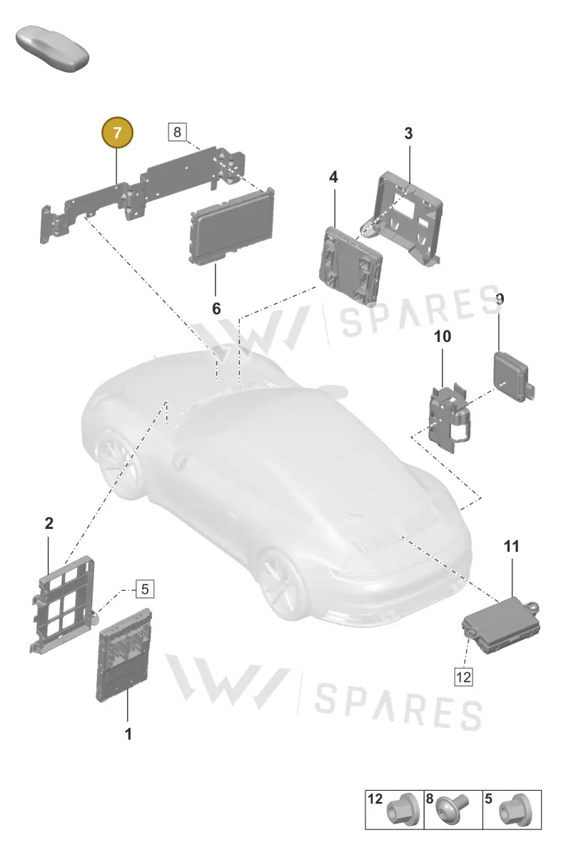 992907682C — Porsche 911 (2018-2024) diagram p53901040, position 7