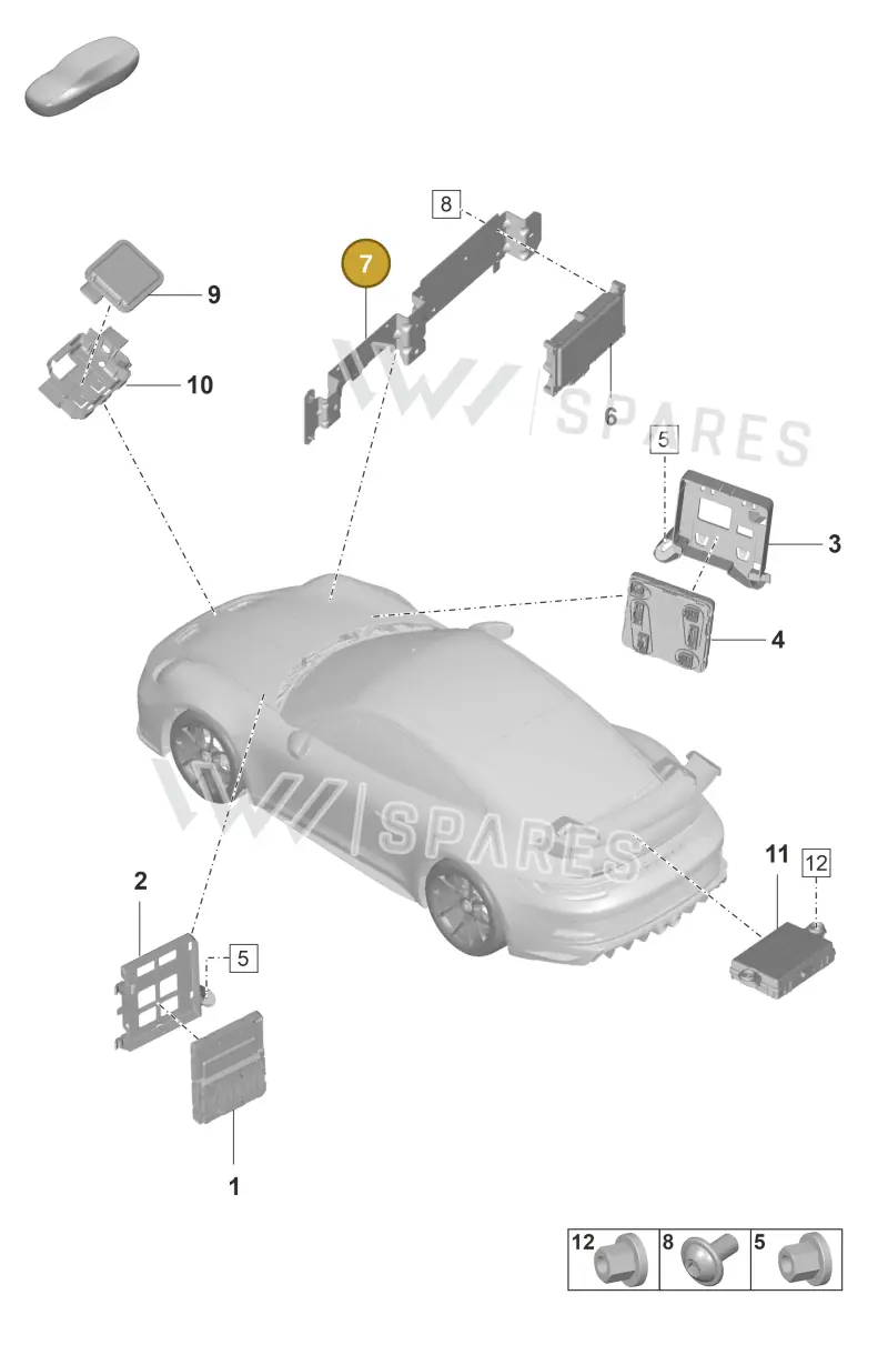 992907682C — Porsche 911 (2021-2022) diagram p59901040, position 7