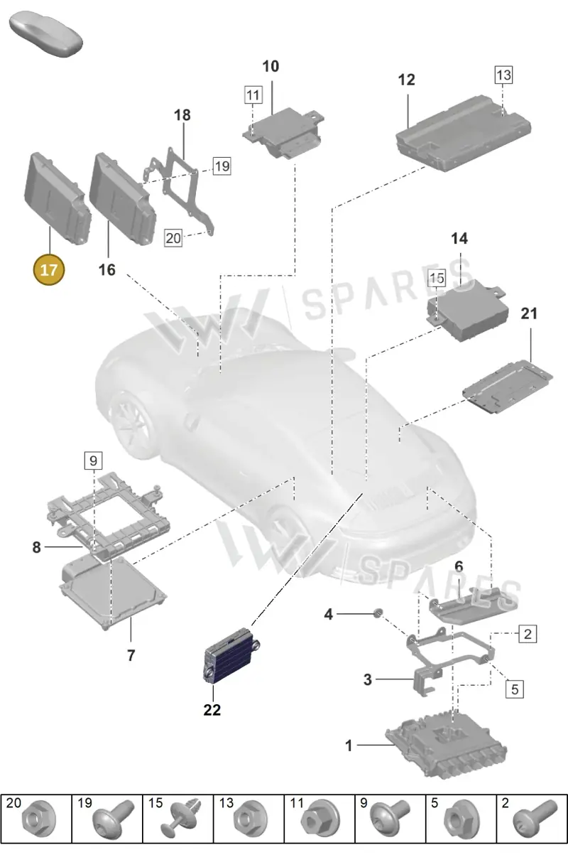 992910376R — Porsche 911 (2018-2024) diagram p53901030, position 17