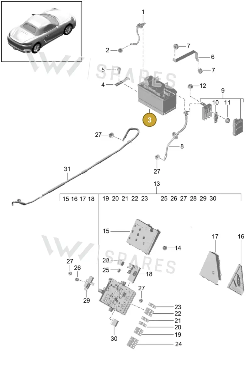 992915105A — Porsche Boxster (2016-2019) diagram p48902006, position 3
