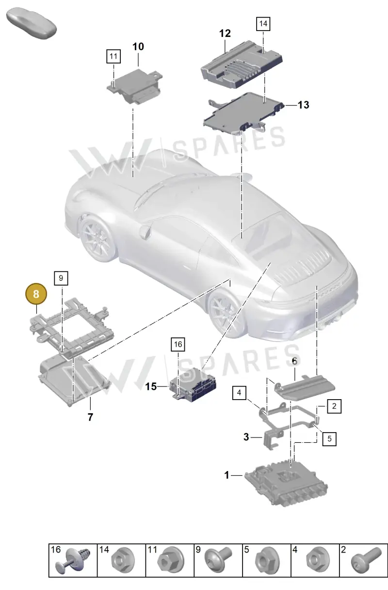 992927347 — Porsche 911 (2024-2025) diagram p63901000, position 8