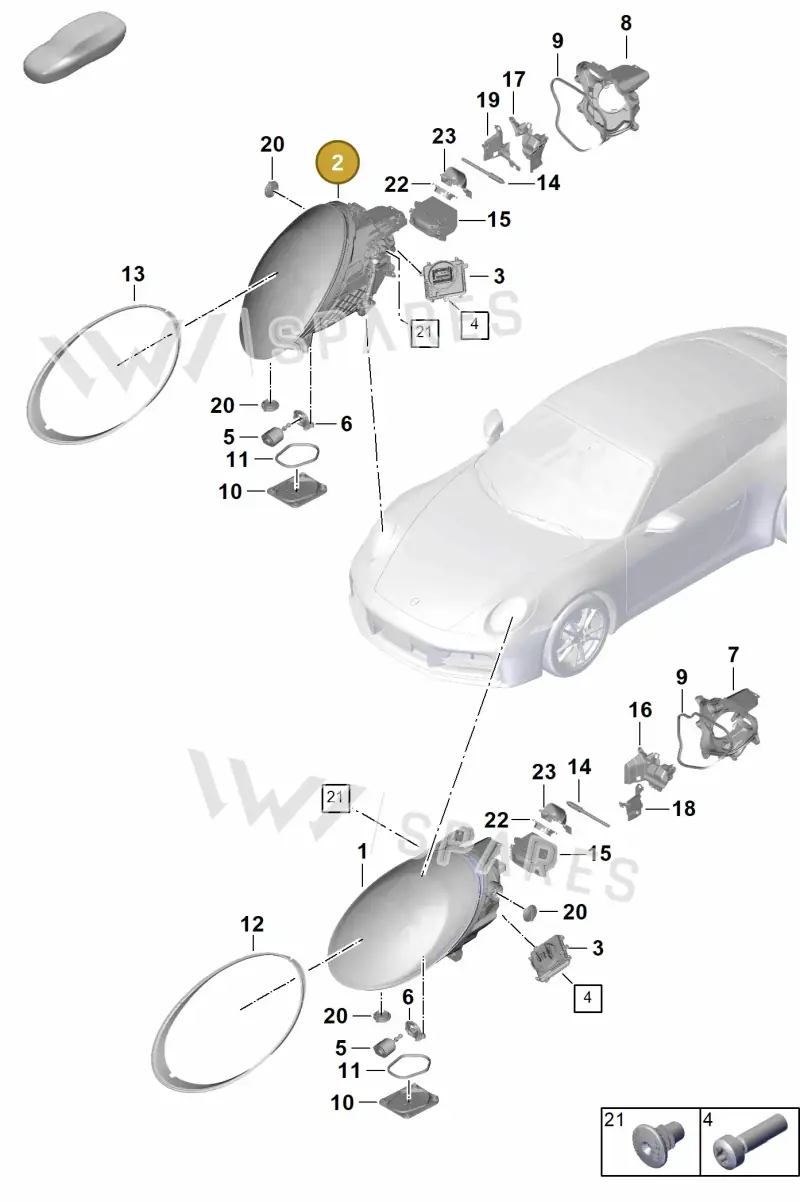 992941020AE — Porsche 911 (2024-2025) diagram p63908000, position 2