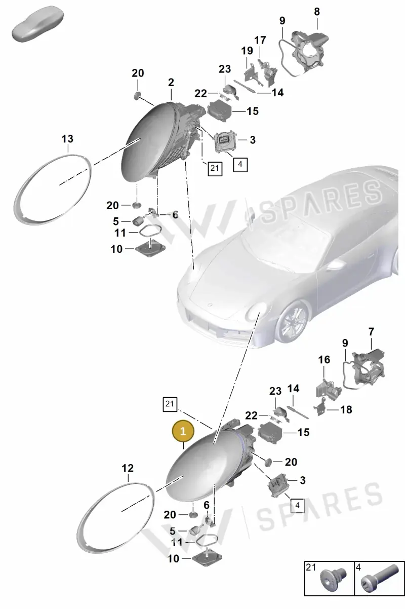 992941029AE — Porsche 911 (2024-2025) diagram p63908000, position 1