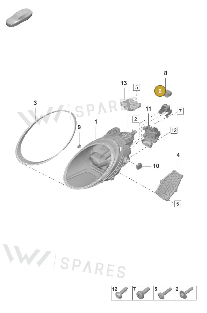 992941046A — Porsche GT3 RS (2021-) diagram p59905000, position 6