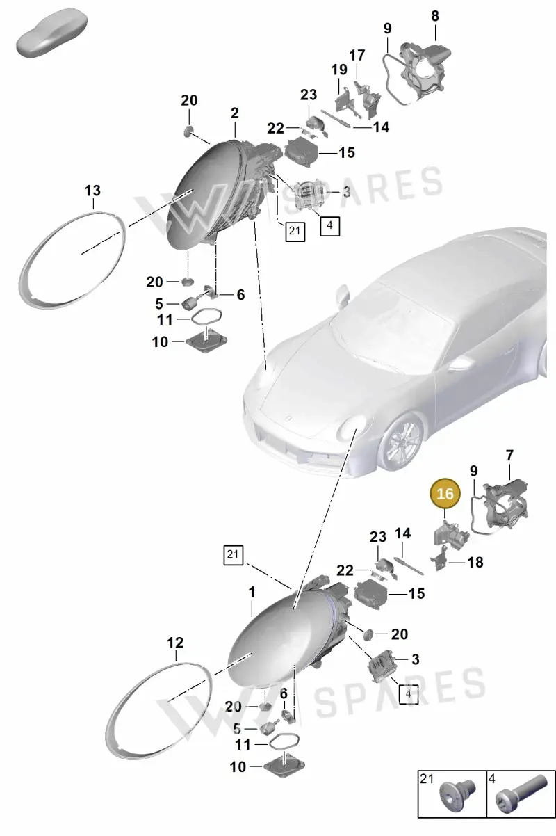 992941131 — Porsche 911 (2024-2025) diagram p63908000, position 16