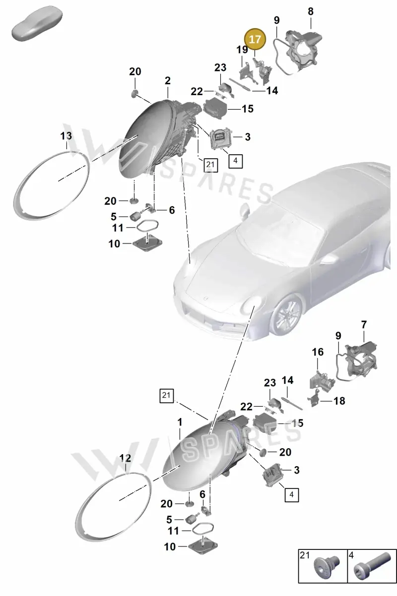 992941132 — Porsche 911 (2024-2025) diagram p63908000, position 17