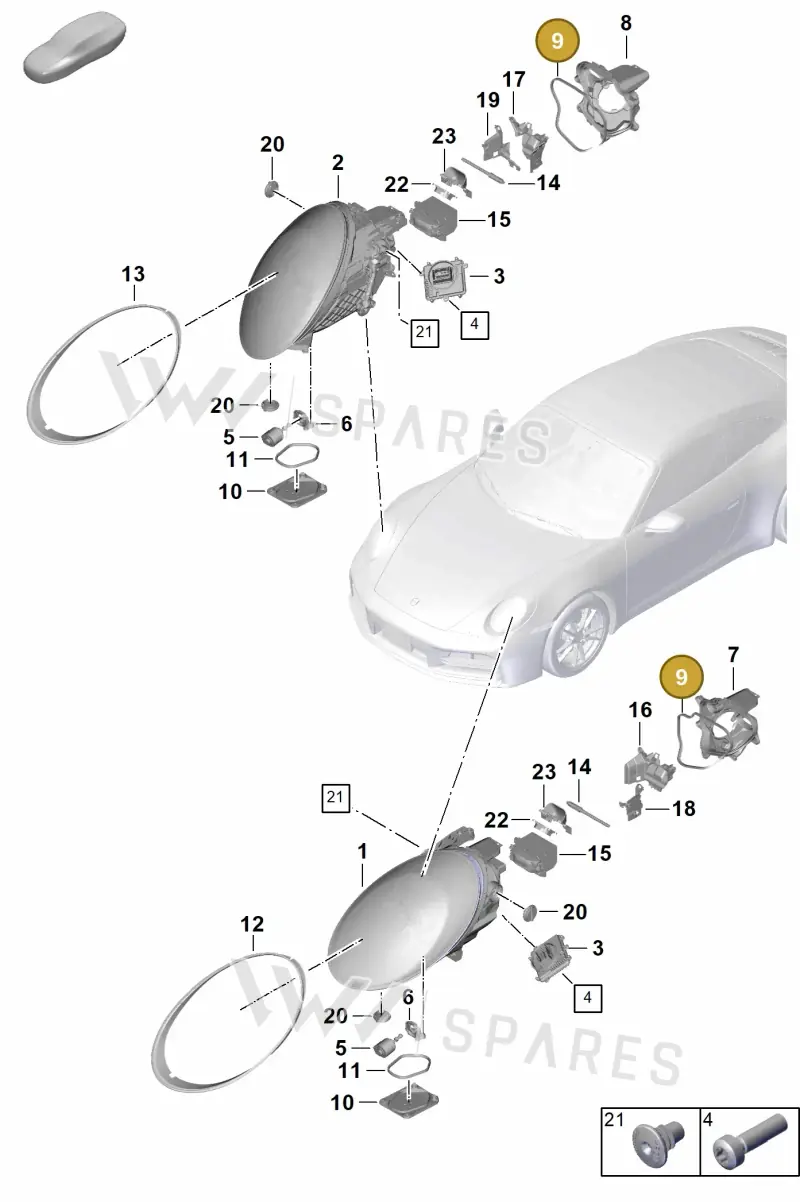 992941136 — Porsche 911 (2024-2025) diagram p63908000, position 9