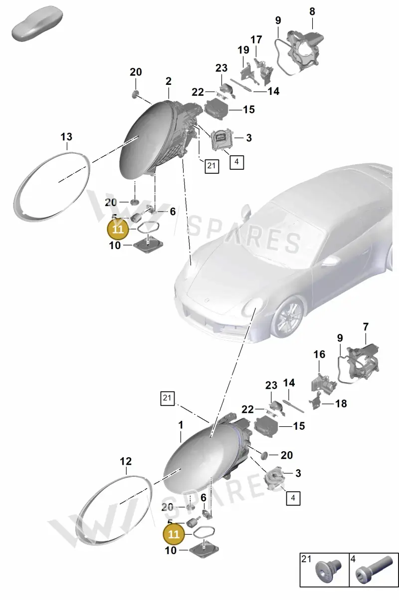 992941367 — Porsche 911 (2024-2025) diagram p63908000, position 11