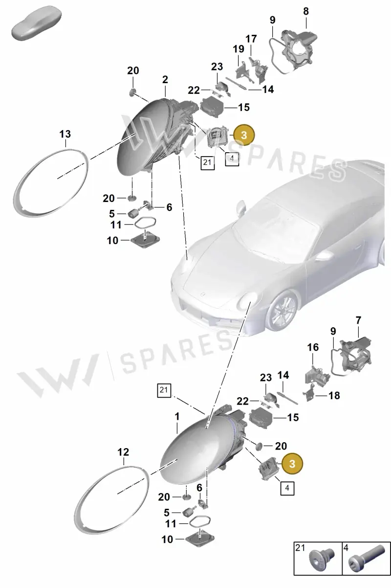 992941571BH — Porsche 911 (2024-2025) diagram p63908000, position 3