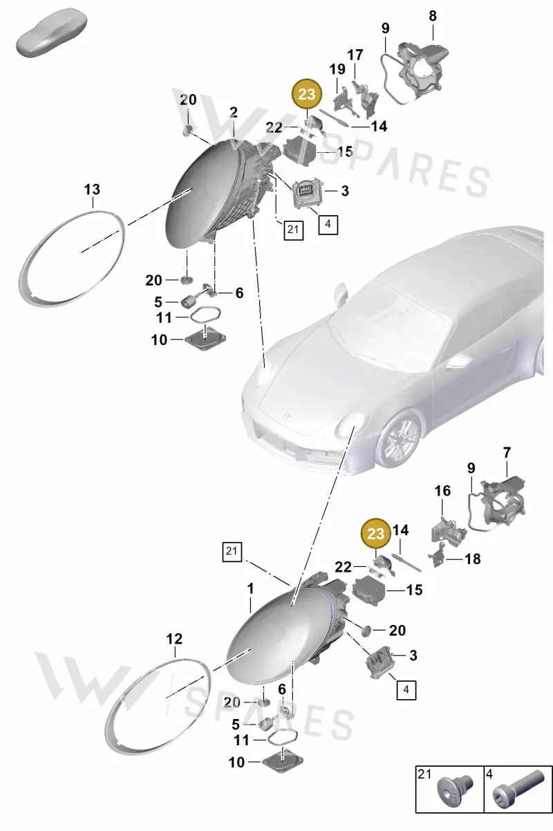 992941721 — Porsche 911 (2024-2025) diagram p63908000, position 23