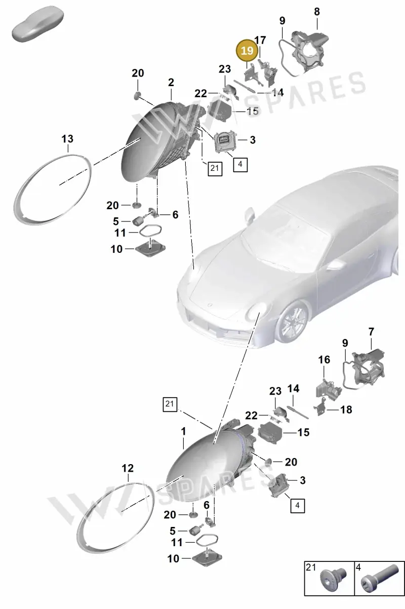 992941957C — Porsche 911 (2024-2025) diagram p63908000, position 19