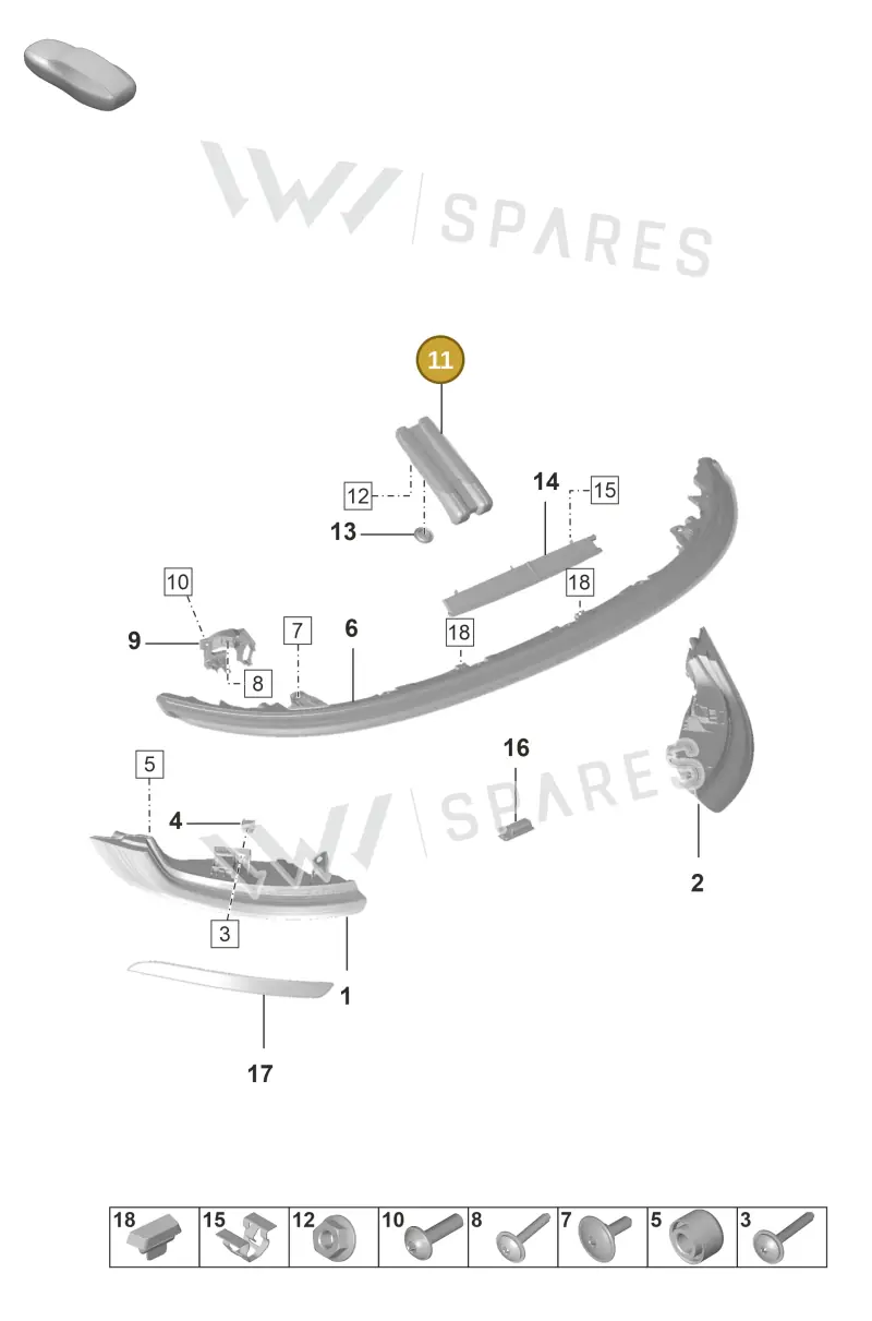992945087D — Porsche 992 Carrera 4 GTS (2018-2024) diagram p53905050, position 11
