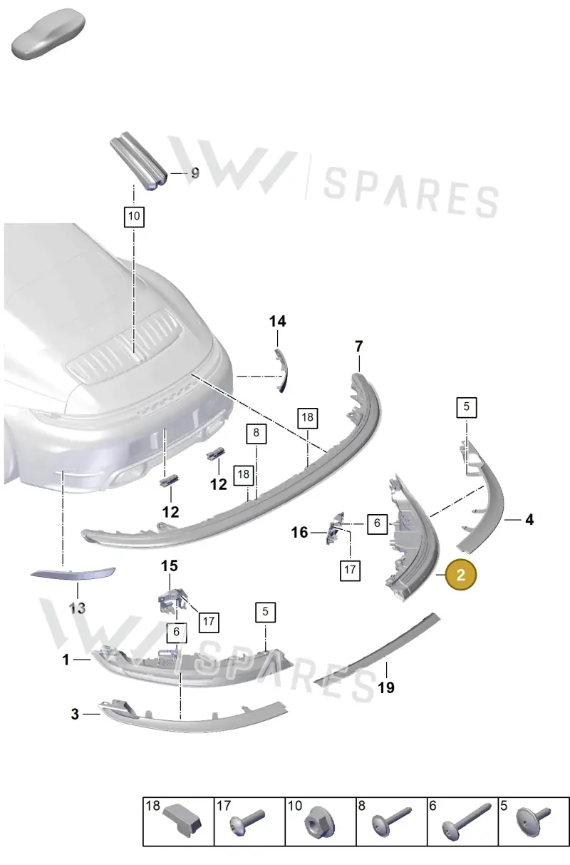 992945158F — Porsche 911 (2024-2025) diagram p63908400, position 2