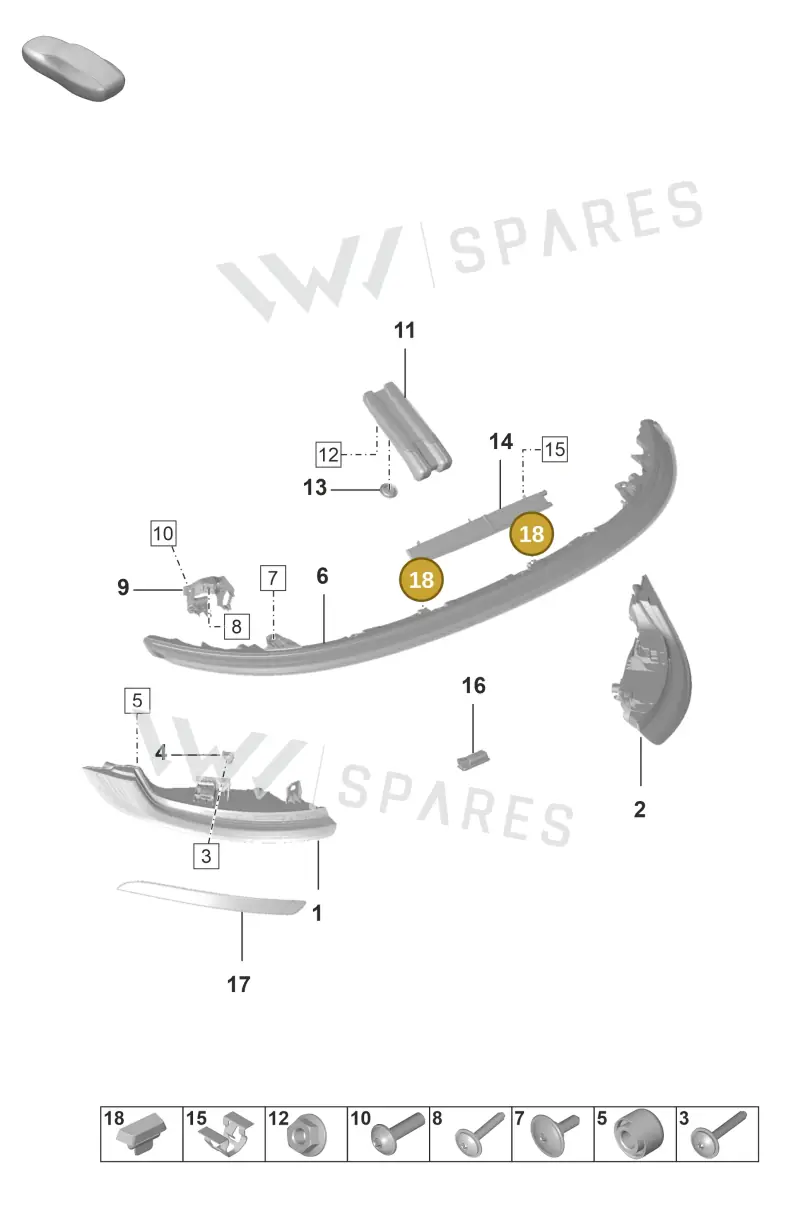 992945731 — Porsche 911 (2018-2024) diagram p53905050, position 18