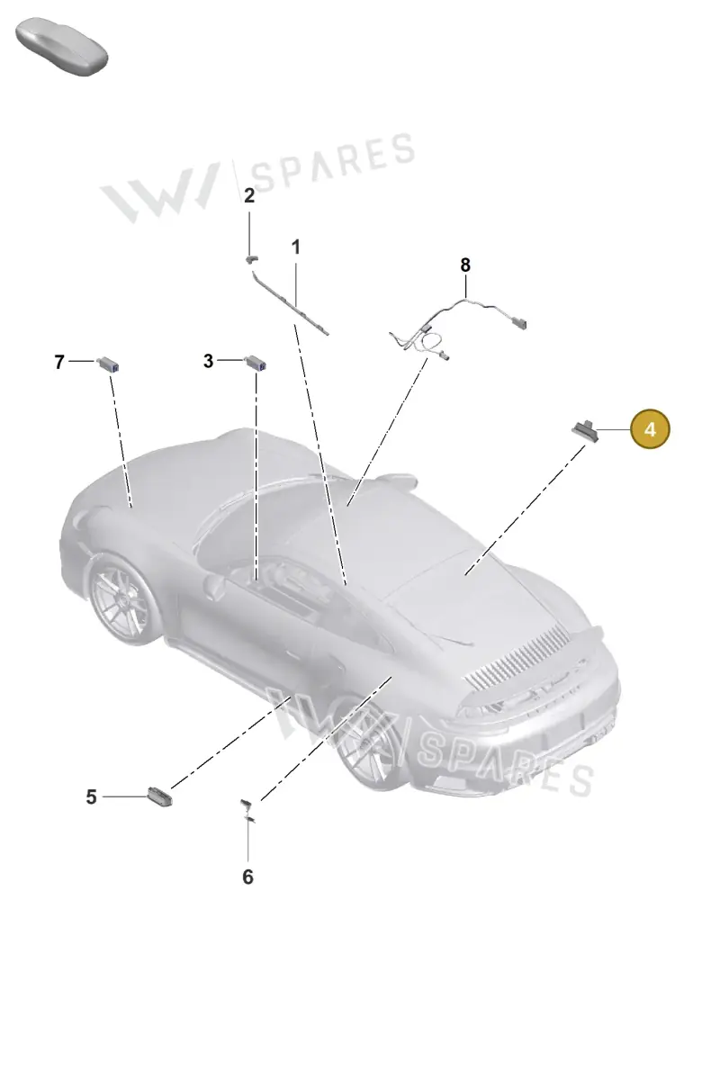 992947411 — Porsche 911 (2020-2022) diagram p57903040, position 4