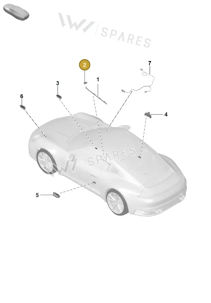 992947581A — Porsche 911 (2024-2025) diagram p53903040, position 2