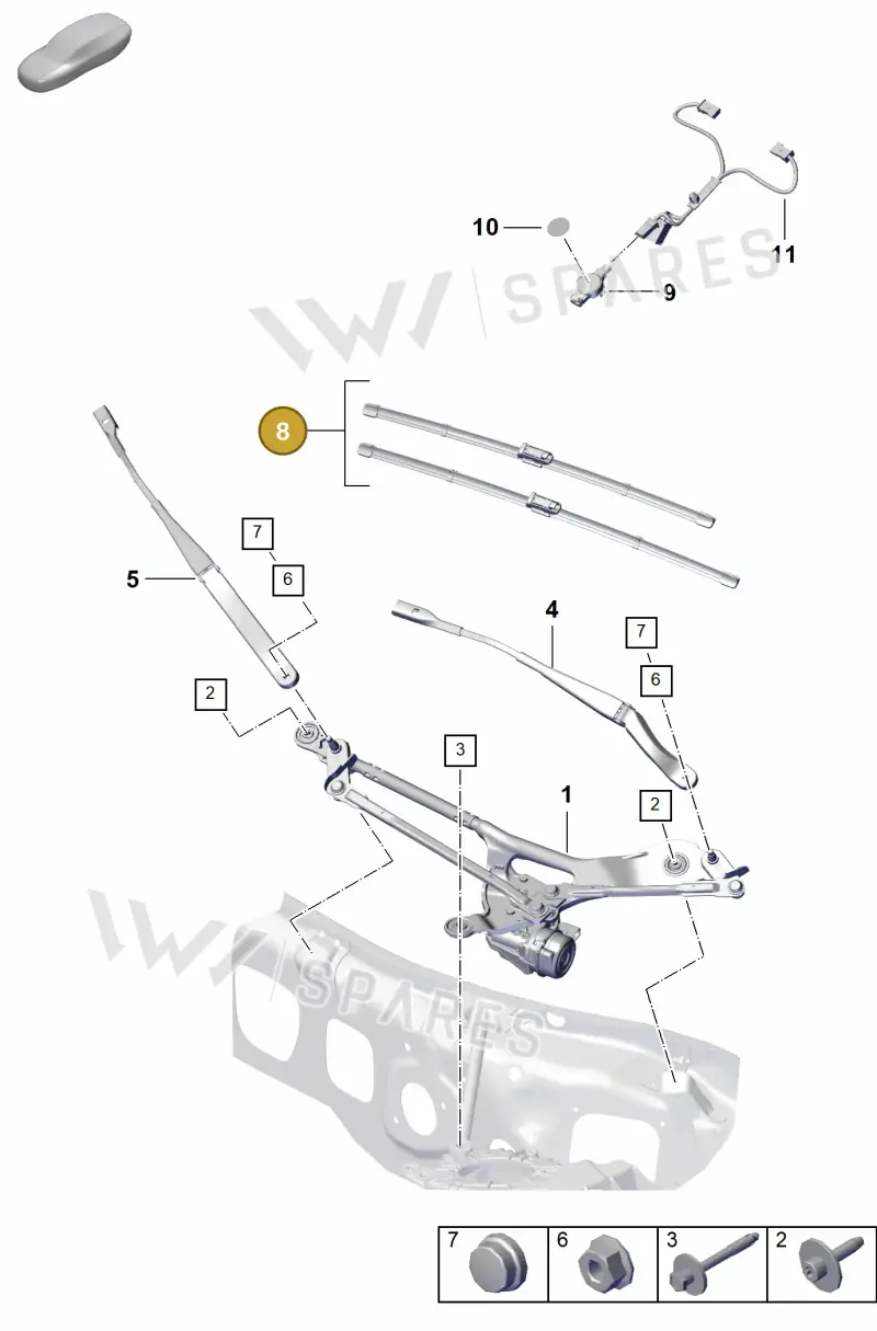992955425BY — Porsche 992 Carrera Coupe (2024-) diagram p53904000, position 8