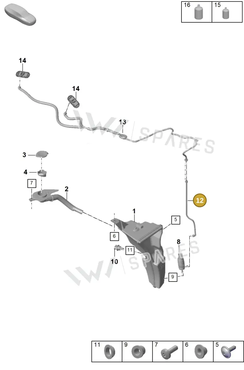 992955673A — Porsche 911 (2024-2025) diagram p53904100, position 12