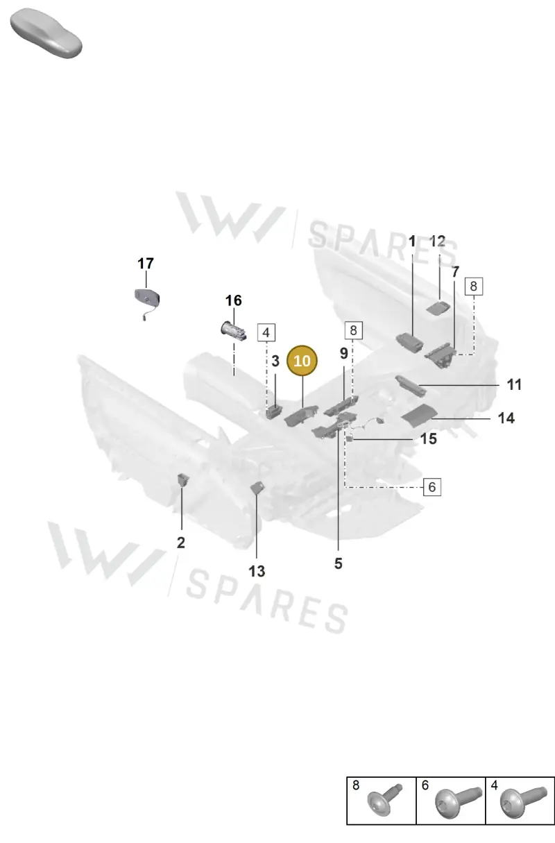 992959365DSTDL — Porsche 911 (2018-2024) diagram p53903050, position 10