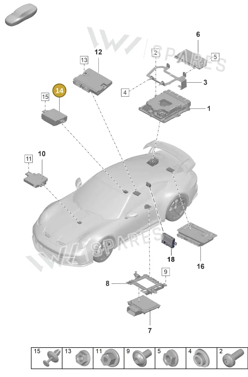 992959411 — Porsche 911 (2021-2022) diagram p59901030, position 14