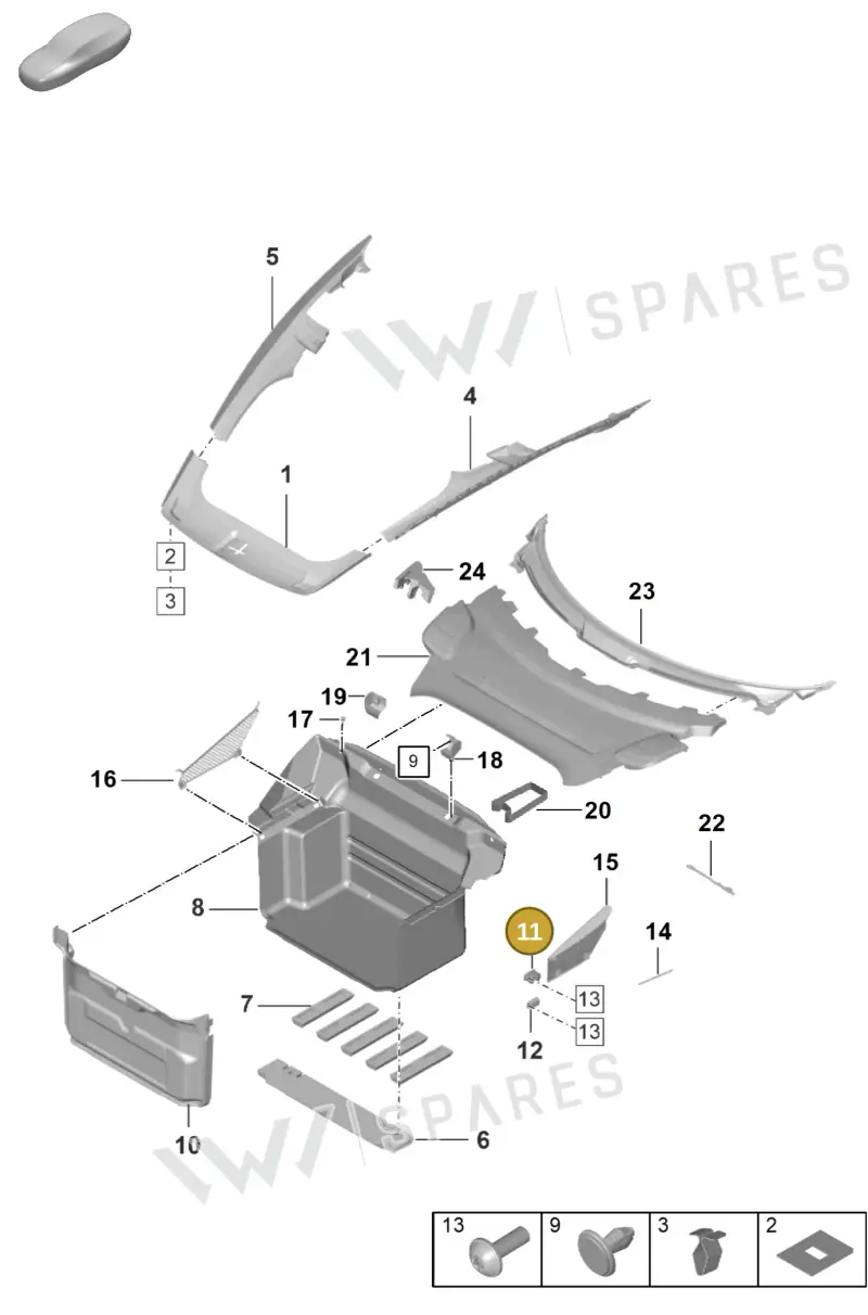 9929596196N3 — Porsche 992 Sport Classic (2020-) diagram p57807000, position 11